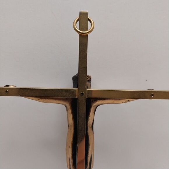 Vintage Brass Metal Crucifix Jesus Christian 10" X 5" #X24 - Picture 8 of 14